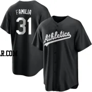 Jeurys Familia Men's Oakland Athletics Black/White Replica Jersey