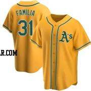 Jeurys Familia Men's Oakland Athletics Gold Replica Alternate Jersey