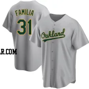 Jeurys Familia Men's Oakland Athletics Gray Replica Road Jersey