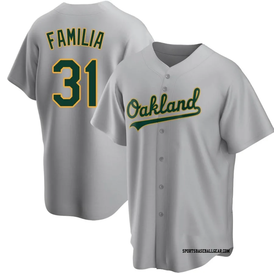 Jeurys Familia Men's Oakland Athletics Gray Replica Road Jersey