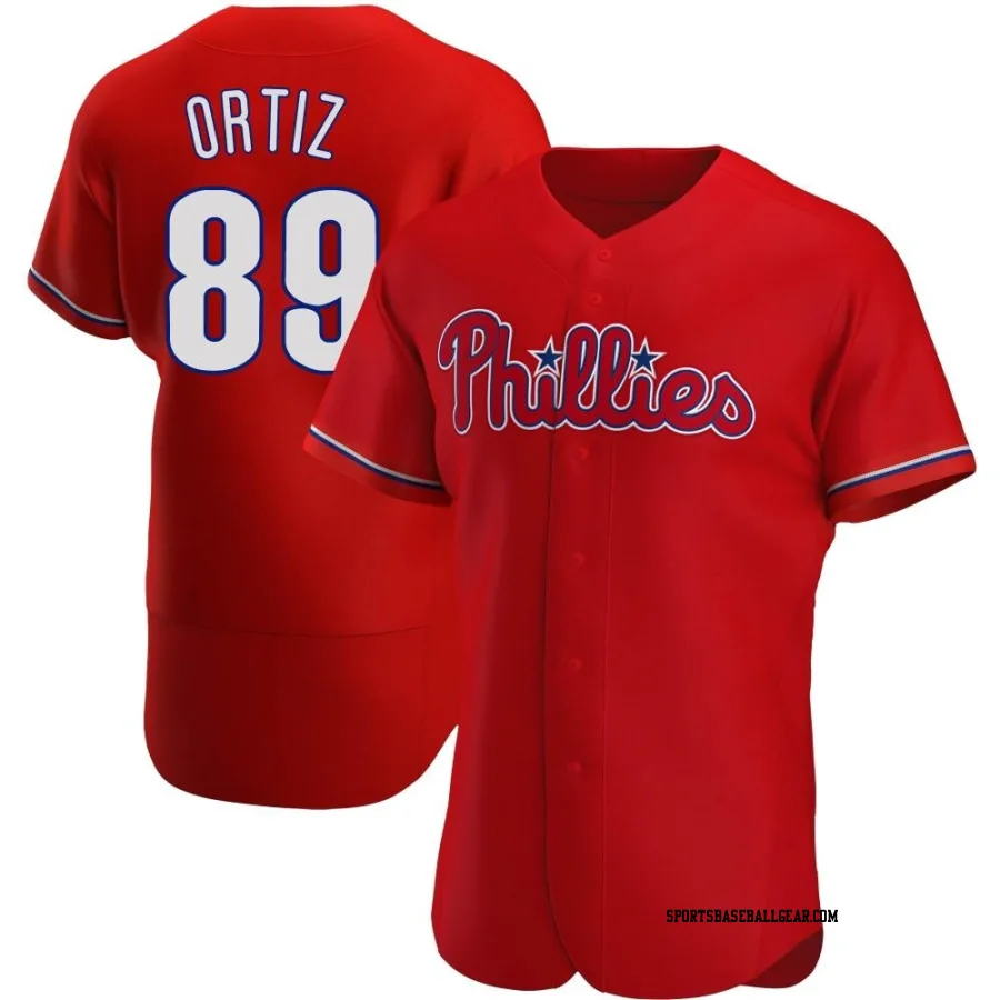 Jhailyn Ortiz Men's Philadelphia Phillies Red Authentic Alternate Jersey