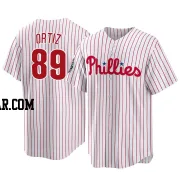 Jhailyn Ortiz Men's Philadelphia Phillies White Replica 2022 World Series Home Jersey