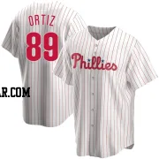 Jhailyn Ortiz Men's Philadelphia Phillies White Replica Home Jersey