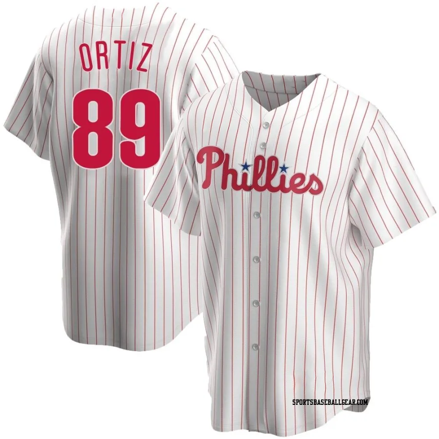 Jhailyn Ortiz Men's Philadelphia Phillies White Replica Home Jersey