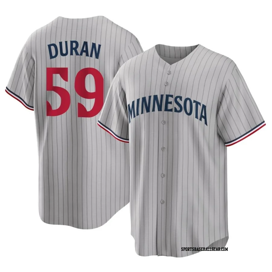 Jhoan Duran Men's Minnesota Twins Gray Replica Road Jersey