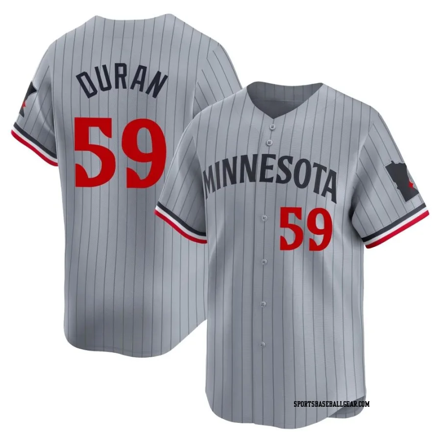 Jhoan Duran Youth Minnesota Twins Gray Limited Road Jersey