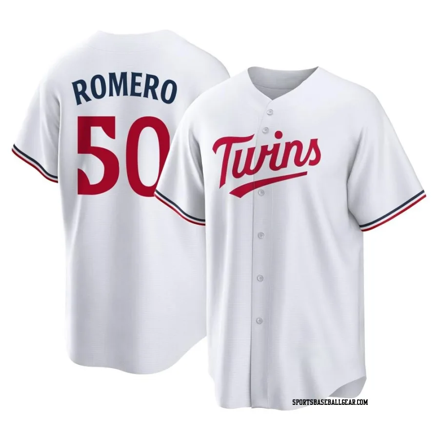 Jhon Romero Men's Minnesota Twins White Replica Home Jersey