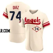 Jhonathan Diaz Men's Los Angeles Angels Cream Authentic 2022 City Connect Jersey