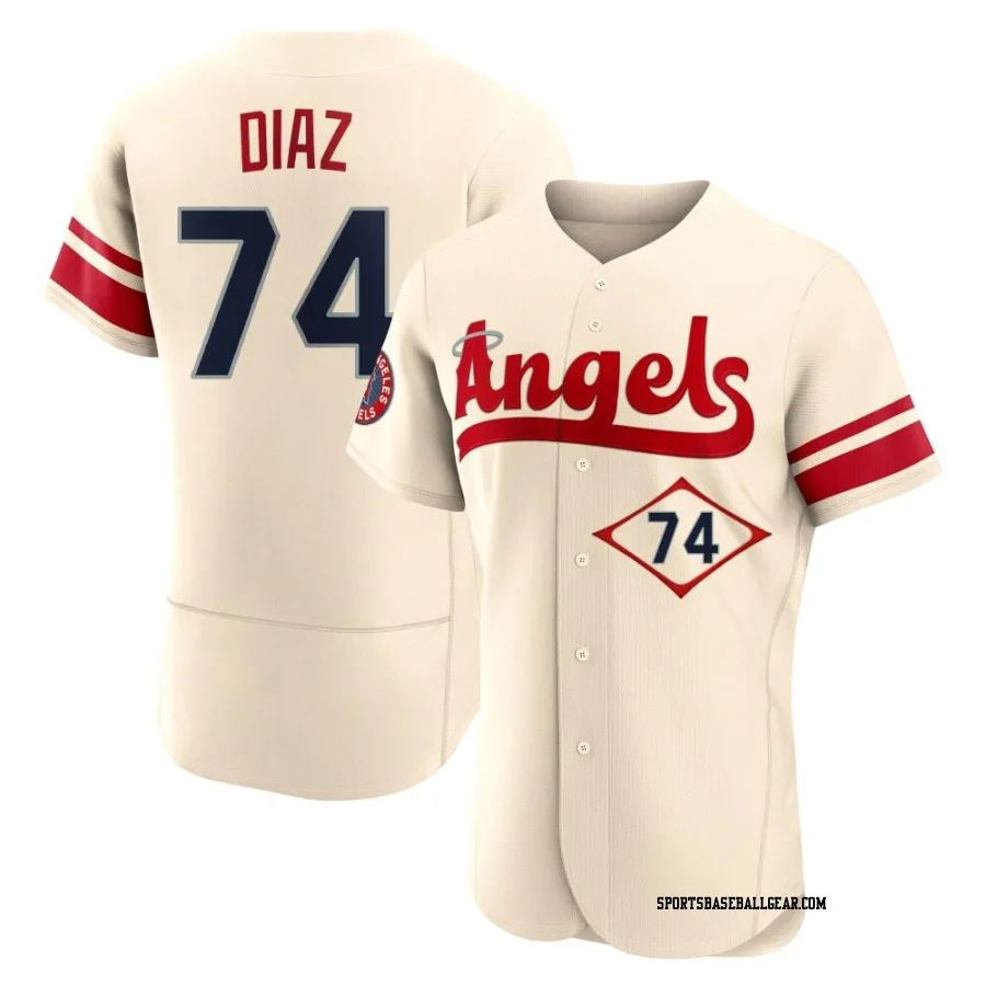 Jhonathan Diaz Men's Los Angeles Angels Cream Authentic 2022 City Connect Jersey