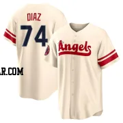 Jhonathan Diaz Men's Los Angeles Angels Cream Replica 2022 City Connect Jersey