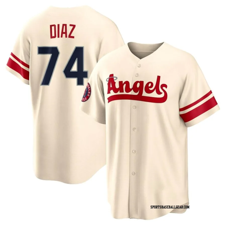 Jhonathan Diaz Men's Los Angeles Angels Cream Replica 2022 City Connect Jersey