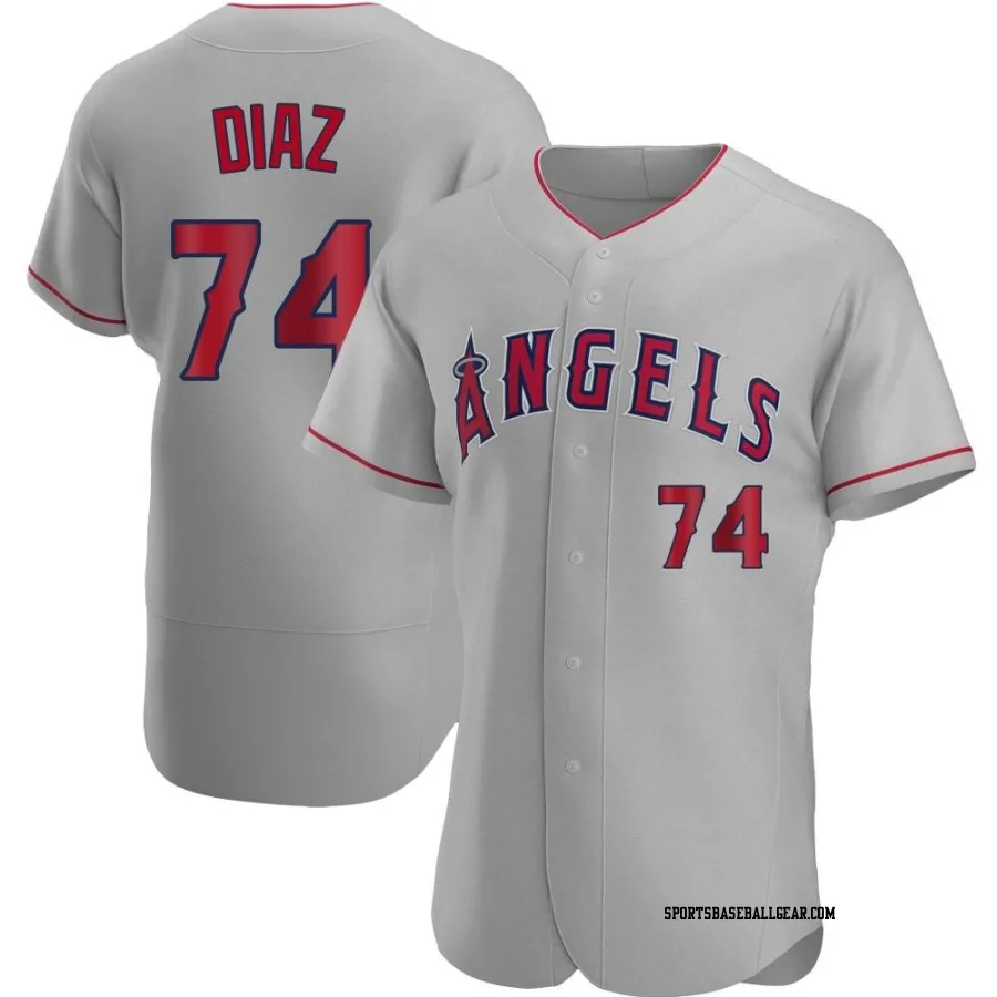 Jhonathan Diaz Men's Los Angeles Angels Gray Authentic Road Jersey