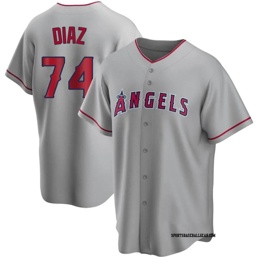 Jhonathan Diaz Men's Los Angeles Angels Replica Silver Road Jersey