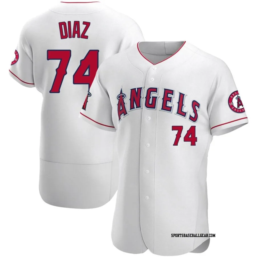 Jhonathan Diaz Men's Los Angeles Angels White Authentic Jersey