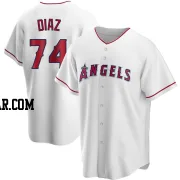 Jhonathan Diaz Men's Los Angeles Angels White Replica Home Jersey