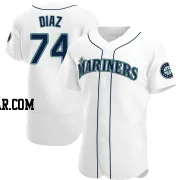 Jhonathan Diaz Men's Seattle Mariners White Authentic Home Jersey