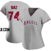 Jhonathan Diaz Women's Los Angeles Angels Authentic Silver Road Jersey