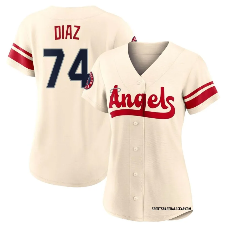 Jhonathan Diaz Women's Los Angeles Angels Cream Authentic 2022 City Connect Jersey