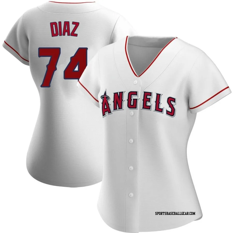 Jhonathan Diaz Women's Los Angeles Angels White Replica Home Jersey