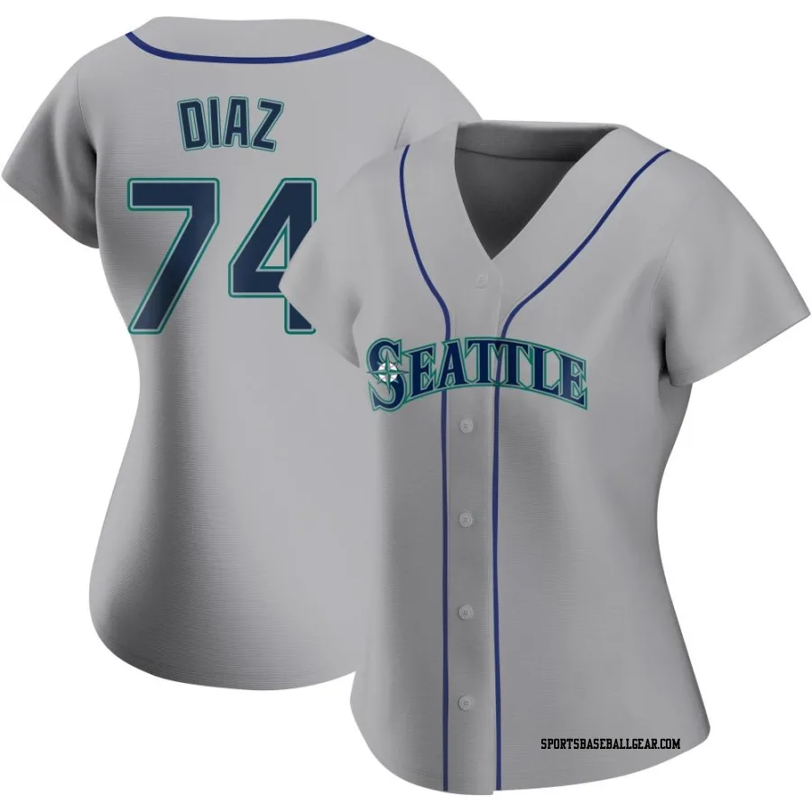 Jhonathan Diaz Women's Seattle Mariners Gray Replica Road Jersey