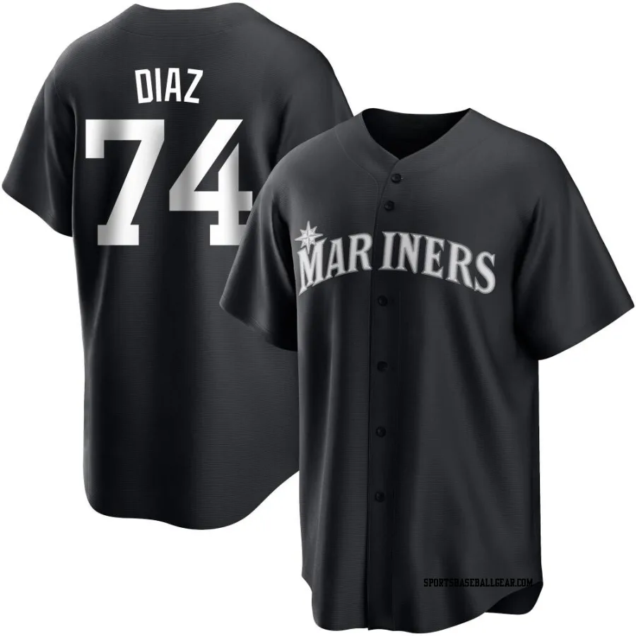 Jhonathan Diaz Youth Seattle Mariners Black/White Replica Jersey