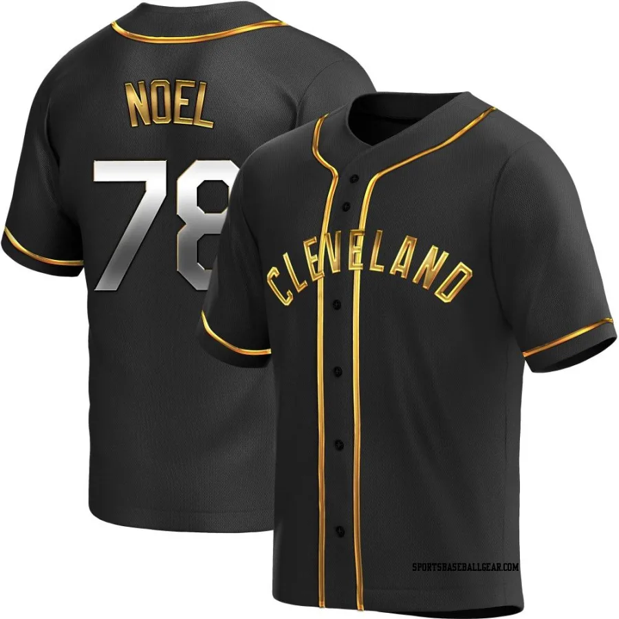 Jhonkensy Noel Men's Cleveland Guardians Black Golden Replica Alternate Jersey