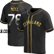 Jhonkensy Noel Youth Cleveland Guardians Black Golden Replica Alternate Jersey