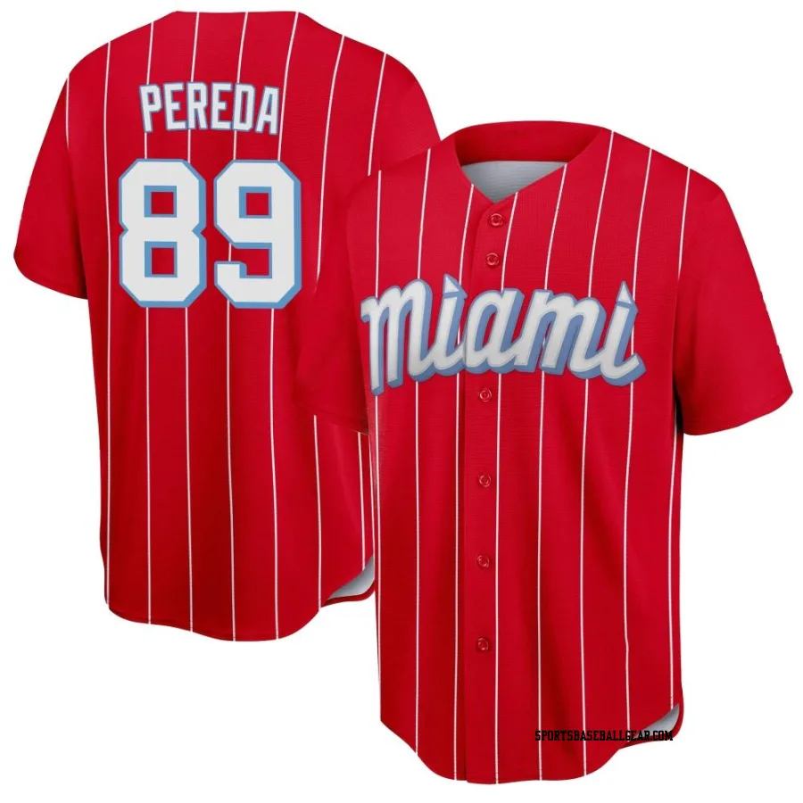 Jhonny Pereda Men's Miami Marlins Red Replica 2021 City Connect Jersey