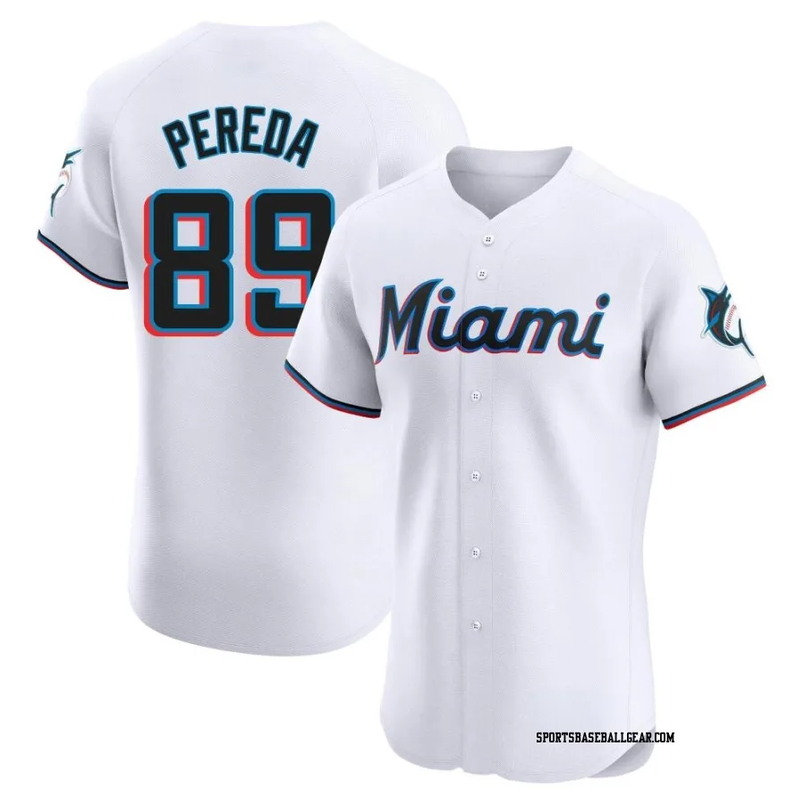 Jhonny Pereda Men's Miami Marlins White Elite Home Jersey