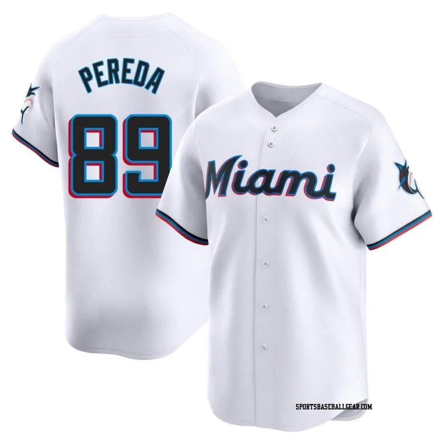 Jhonny Pereda Men's Miami Marlins White Limited Home Jersey