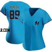 Jhonny Pereda Women's Miami Marlins Blue Replica Alternate Jersey