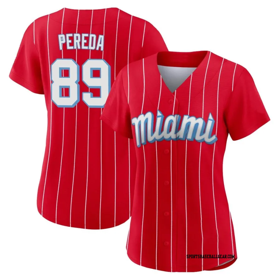 Jhonny Pereda Women's Miami Marlins Red Replica 2021 City Connect Jersey