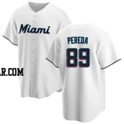 Jhonny Pereda Youth Miami Marlins White Replica Home Jersey