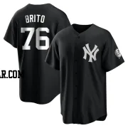 Jhony Brito Men's New York Yankees Black/White Replica Jersey