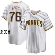 Jhony Brito Men's San Diego Padres White Replica 2024 World Tour Seoul Series Home Jersey