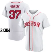 Jhostynxon Garcia Men's Boston Red Sox White Authentic 2021 Patriots' Day Jersey