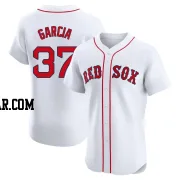 Jhostynxon Garcia Men's Boston Red Sox White Elite Home Patch Jersey