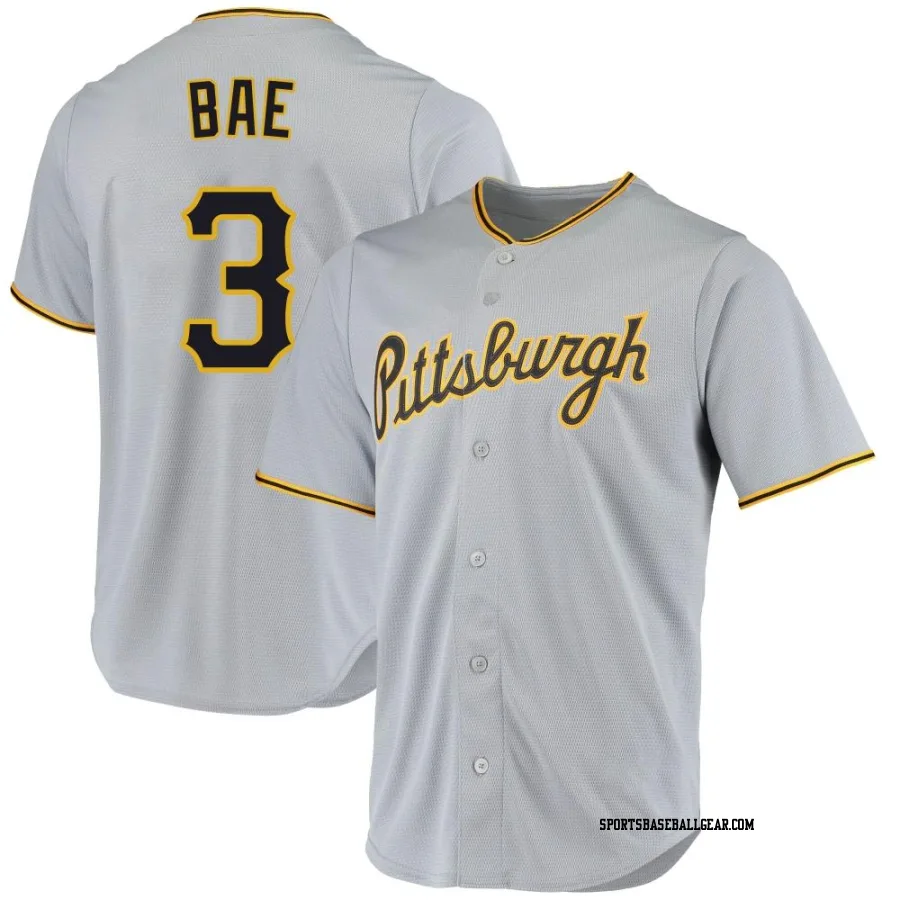 Ji Hwan Bae Men's Pittsburgh Pirates Gray Replica Road Jersey