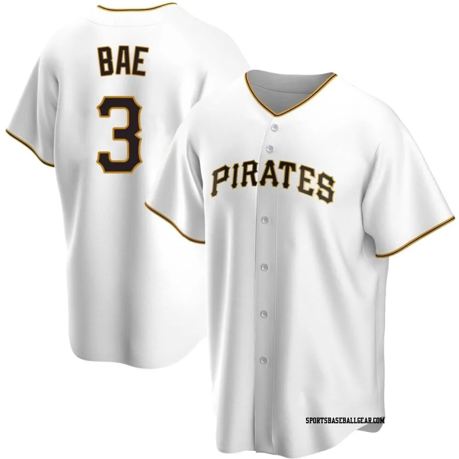 Ji Hwan Bae Men's Pittsburgh Pirates White Replica Home Jersey