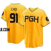 Ji Man Choi Men's Pittsburgh Pirates Gold Replica 2023 City Connect Jersey