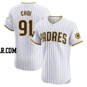 Ji Man Choi Men's San Diego Padres White Elite Home Patch Jersey