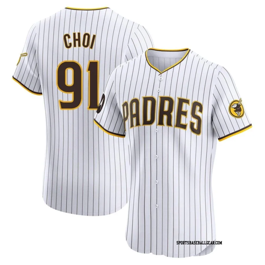 Ji Man Choi Men's San Diego Padres White Elite Home Patch Jersey