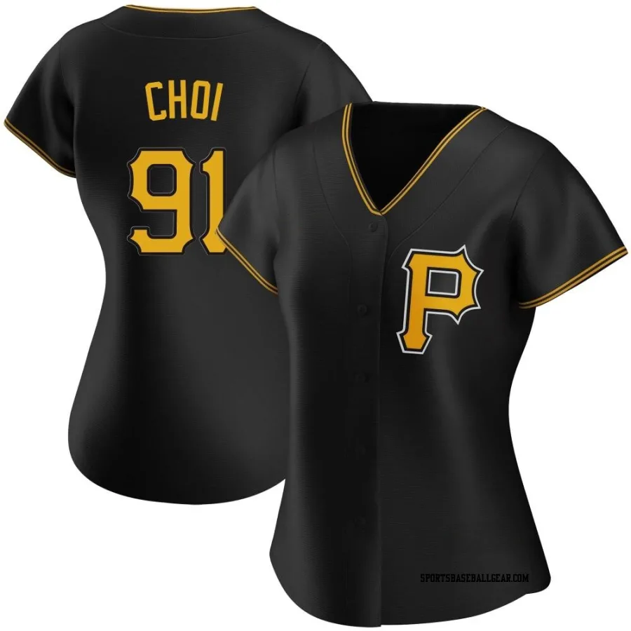 Ji Man Choi Women's Pittsburgh Pirates Black Replica Alternate Jersey