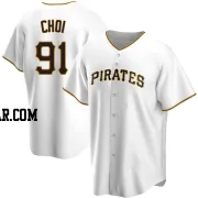 Ji Man Choi Youth Pittsburgh Pirates White Replica Home Jersey