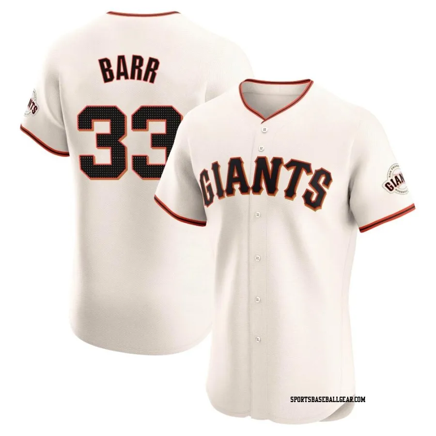 Jim Barr Men's San Francisco Giants Cream Elite Home Jersey