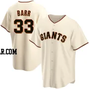 Jim Barr Men's San Francisco Giants Cream Replica Home Jersey