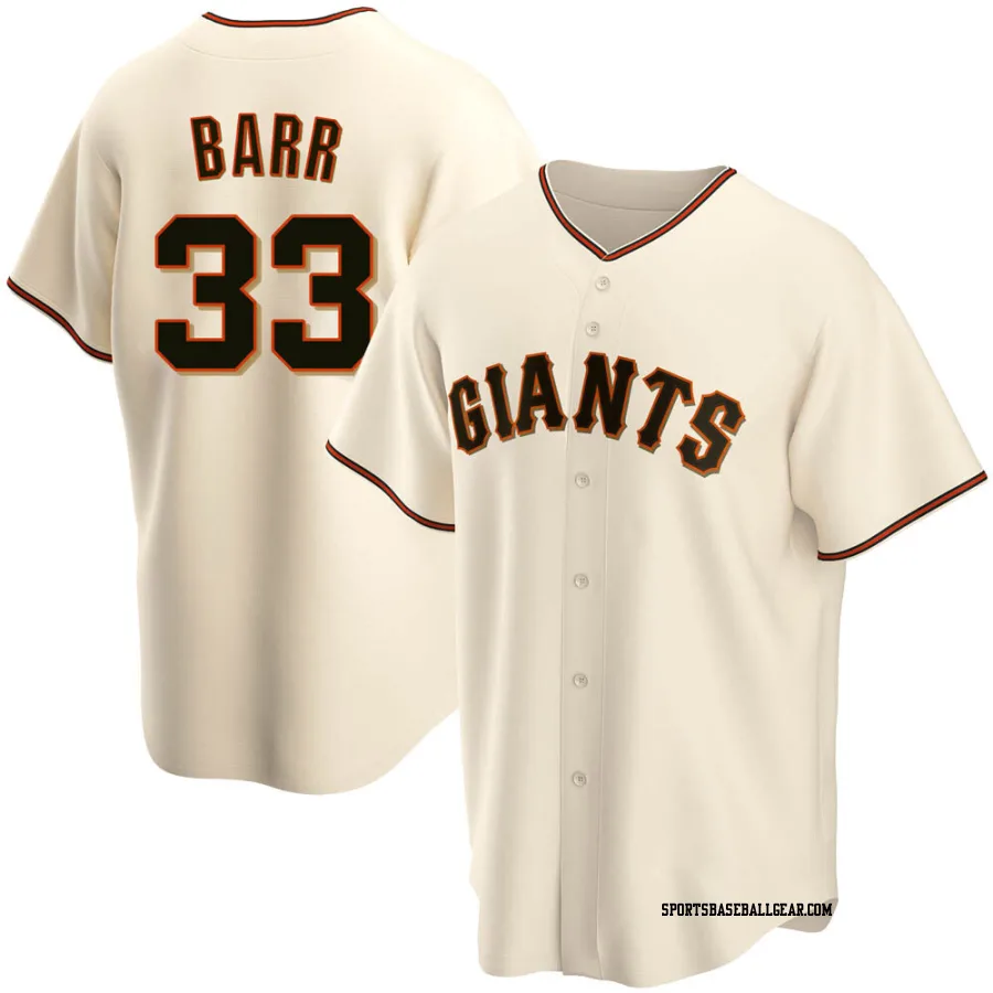 Jim Barr Youth San Francisco Giants Cream Replica Home Jersey