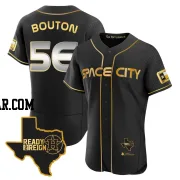 Jim Bouton Men's Houston Astros Black/Gold Authentic 2023 Space City Ready 2 Reign Flex Base Jersey