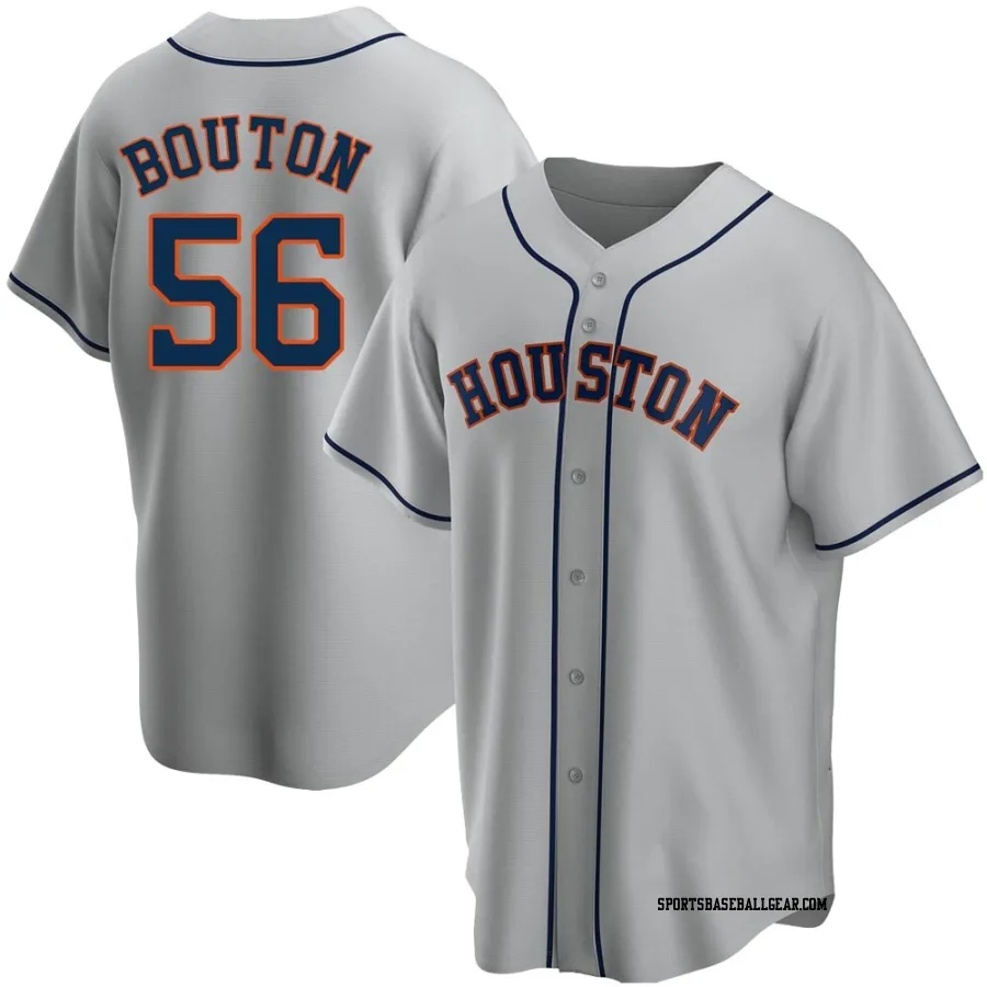 Jim Bouton Men's Houston Astros Gray Replica Road Jersey