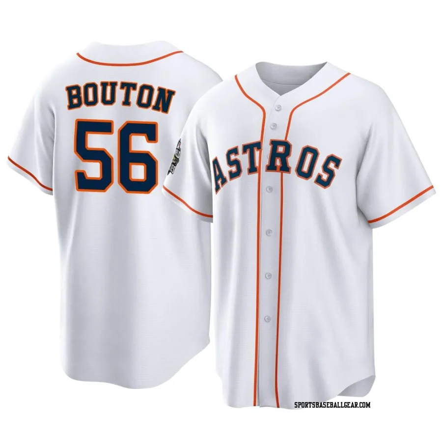 Jim Bouton Men's Houston Astros White Replica 2022 World Series Home Jersey